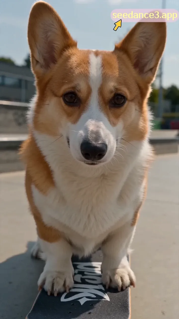 A corgi that can skateboard