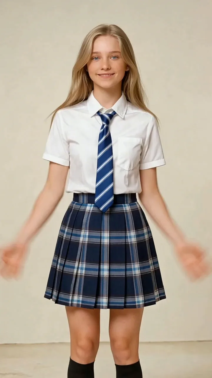 Western European girl wearing JK uniform